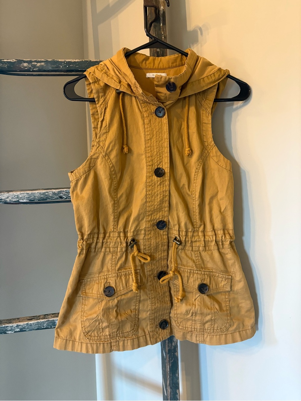 Maurices Mustard Yellow Hooded Utility Dress